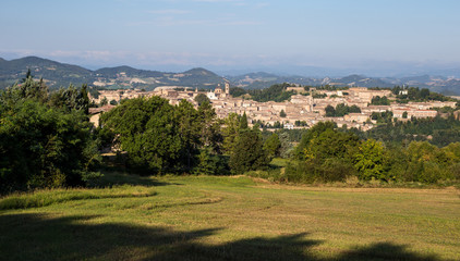 view of Urbino and its hills in a summer day