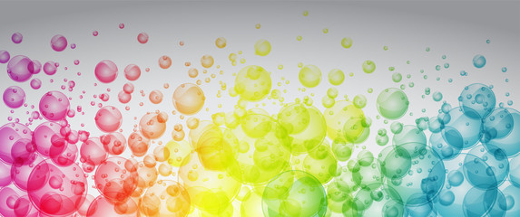 Rainbow color bubbles - obrazy, fototapety, plakaty