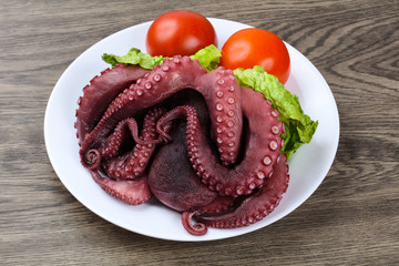 Boiled octopus