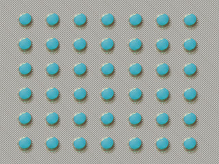 Blue pills in packaging