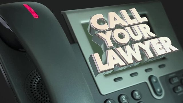Call Your Lawyer Legal Help Lawsuit Sue Phone 3d Animation