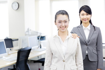 portrait of asian businesswomen relaxing in the office