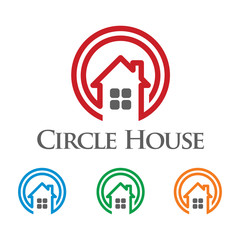 Circle Real Estate House Logo Sign Concept