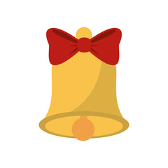 Bell with bowtie icon. Ring sound and decoration theme. Isolated design. Vector illustration