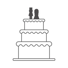 Wedding cake icon. marriage love and celebration theme. Isolated design. Vector illustration