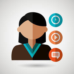 avatar clock play chat vector illustration eps 10