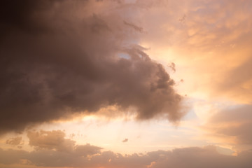 beautiful sky with clouds in the evening