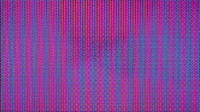 Video Flux 066: TV screen pixels fluctuate with color and video motion (Loop).