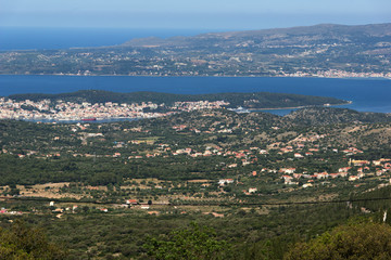 Fototapeta na wymiar Amazing Panorama of Argostoli town, Kefalonia, Ionian islands, Greece