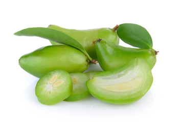 Madan tropical thai fruit on white background