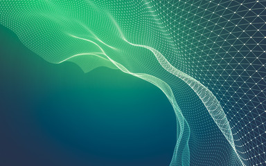 Abstract polygonal space low poly dark background, 3d rendering