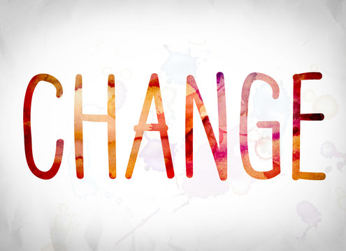 Change Concept Watercolor Word Art
