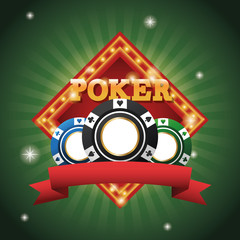 Chips icon. Poker casino and las vegas theme. Colorful design. Vector illustration