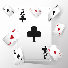 cards of poker icon. Casino and las vegas theme. Colorful and isolated design. Vector illustration