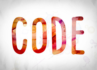 Code Concept Watercolor Word Art
