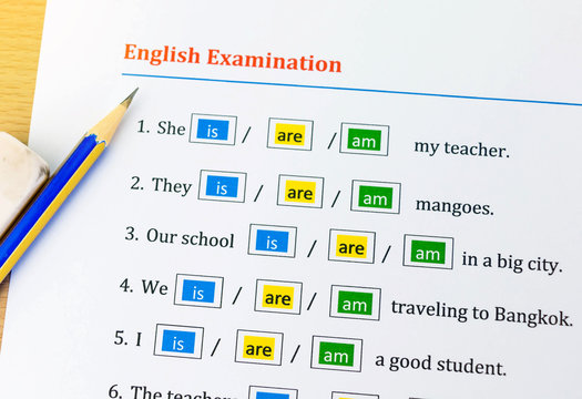 english test sheet
