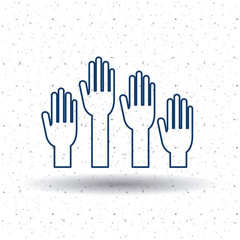 Hand icon. Vote election nation and government theme. Silhouette and isolated design. Vector illustration