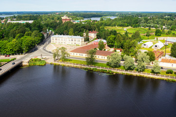 View of Vyborg city, from the top of the Vyborg Castle tower
