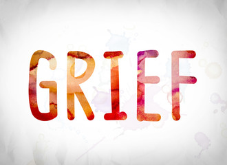 Grief Concept Watercolor Word Art