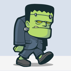 Naklejka premium Cute Frankenstein Cartoon