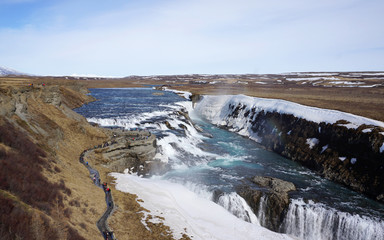 Fototapeta na wymiar Beautiful GULLFOSS waterfall in Iceland