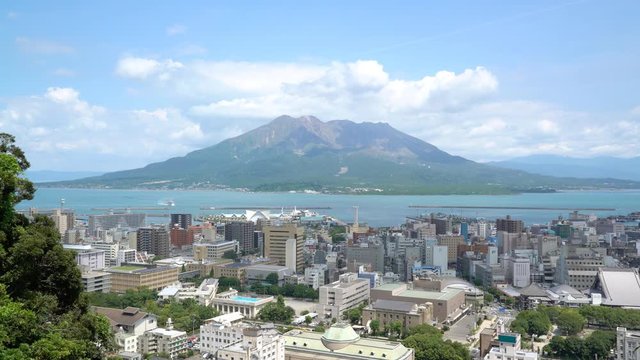 桜島　城山展望台からの風景　タイムラプス