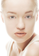 Beautiful woman face with clean skin