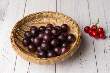 Freshly picked grapes
