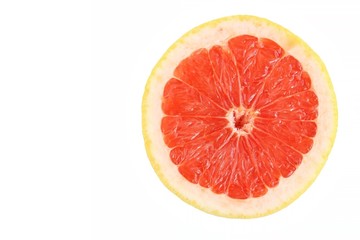 Fototapeta na wymiar Ruby Red Grapefruit on White Background
