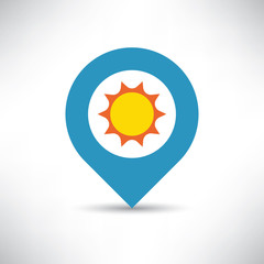 Sun Icon with location vector