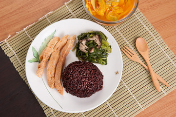 Vegetarian food Thai-style with Stir-fried vegetables 