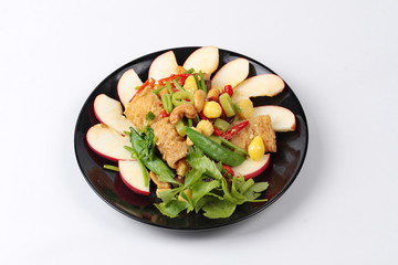 Chinese Vegetable festival  food as fried cashews nut and ginkgo with mixed vegetables,  