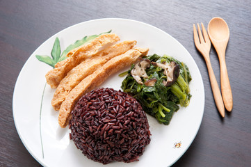 Vegetarian food Thai-style with Stir-fried vegetables 