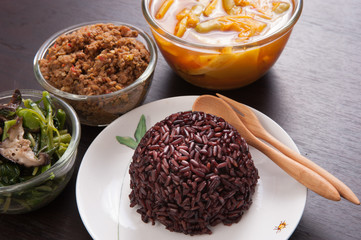 Vegetarian food Thai-style with Stir-fried vegetables 