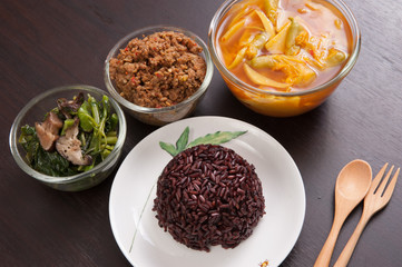 Vegetarian food Thai-style with Stir-fried vegetables 