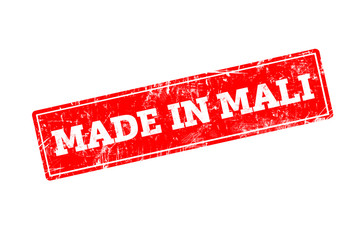 MADE IN MALI, red rubber stamp with grunge edges.