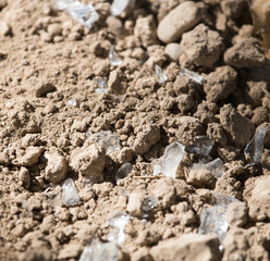 broken glass on the ground