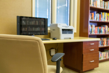 computer desk work space