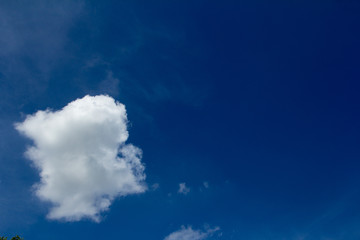 white clouds against blue sky.