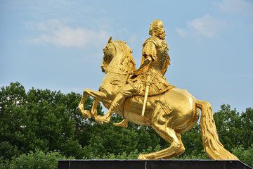 Obraz premium Goldener Reiter in Dresden 