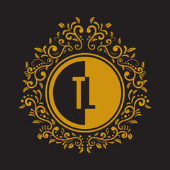 INITIAL CIRCLE HALF vintage elegant luxury