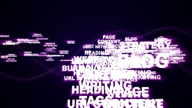 SEO Keywords, Overlays Words, Alpha Channel, Loop, 4k
