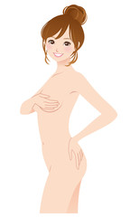 Naklejka premium 美容 女性 裸