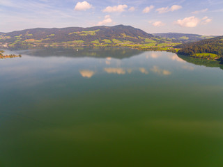 Luftaufnahme, Mondsee, Österreich, Oberösterreich, Salzkammergut, Drachenwand
