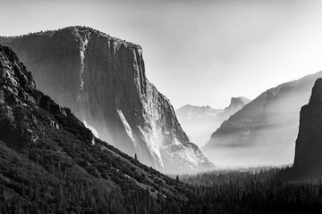 Tunnel View Yosemite - obrazy, fototapety, plakaty