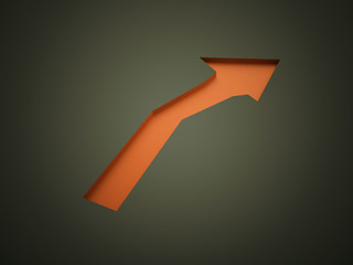 Orange arrow business concept rendered