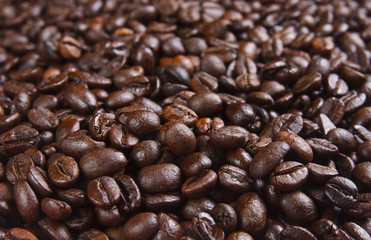 pile beans coffee for background