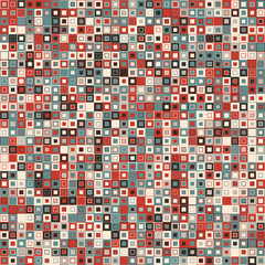 Fototapeta premium Vector abstract background. Consists of geometric elements. The elements have a square shape and different color. Vintage mosaic background. Useful as design element.