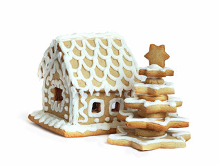 Christmas Tree And House Cookies