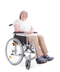Obraz premium Senior sitting in wheelchair